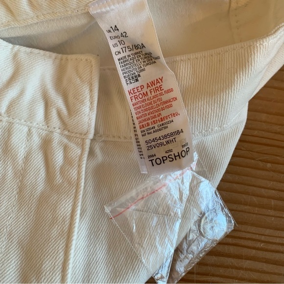 Top shop high waisted white denim crop pants - Picture 11 of 13